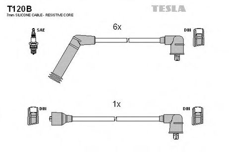 фото Tesla T120B Комплект высоковольтных проводов Tesla T120B Комплект высоковольтных проводов