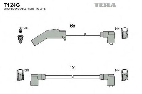 фото Tesla T124G Комплект высоковольтных проводов Tesla T124G Комплект высоковольтных проводов