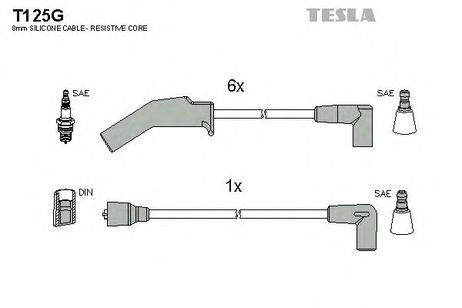фото Tesla T125G Комплект высоковольтных проводов Tesla T125G Комплект высоковольтных проводов