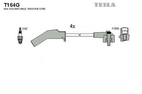 фото Tesla T164G Комплект высоковольтных проводов Tesla T164G Комплект высоковольтных проводов