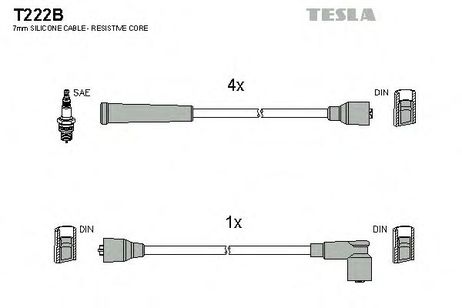 фото Tesla T222B Комплект высоковольтных проводов Tesla T222B Комплект высоковольтных проводов
