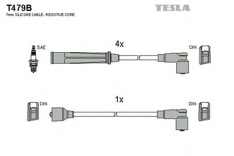 фото Tesla T479B Комплект высоковольтных проводов Tesla T479B Комплект высоковольтных проводов