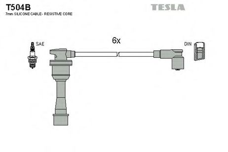 фото Tesla T504B Комплект высоковольтных проводов Tesla T504B Комплект высоковольтных проводов