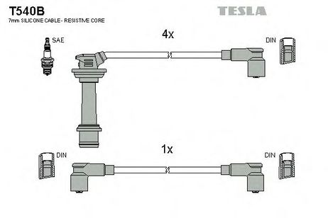 фото Tesla T540B Комплект высоковольтных проводов Tesla T540B Комплект высоковольтных проводов