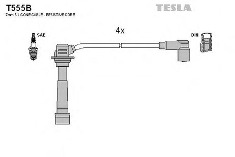 фото Tesla T555B Комплект высоковольтных проводов Tesla T555B Комплект высоковольтных проводов