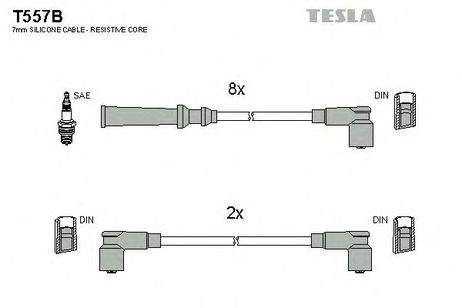 фото Tesla T557B Комплект высоковольтных проводов Tesla T557B Комплект высоковольтных проводов