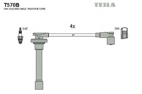 фото Tesla T570B Комплект высоковольтных проводов Tesla T570B Комплект высоковольтных проводов