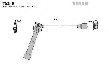 фото Tesla T585B Комплект высоковольтных проводов Tesla T585B Комплект высоковольтных проводов