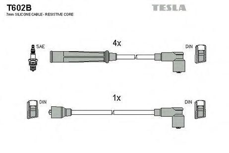 фото Tesla T602B Комплект высоковольтных проводов Tesla T602B Комплект высоковольтных проводов