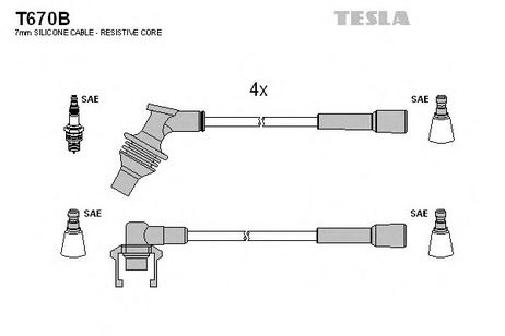 фото Tesla T670B Комплект высоковольтных проводов Tesla T670B Комплект высоковольтных проводов