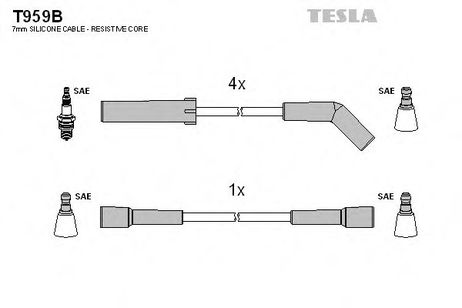 фото Tesla T959B Комплект высоковольтных проводов Tesla T959B Комплект высоковольтных проводов