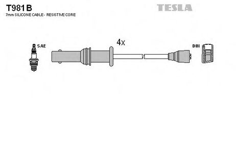 фото Tesla T981B Комплект высоковольтных проводов Tesla T981B Комплект высоковольтных проводов