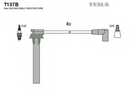 фото Tesla T107B Комплект высоковольтных проводов Tesla T107B Комплект высоковольтных проводов