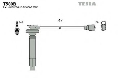 фото Tesla T580B Комплект высоковольтных проводов Tesla T580B Комплект высоковольтных проводов