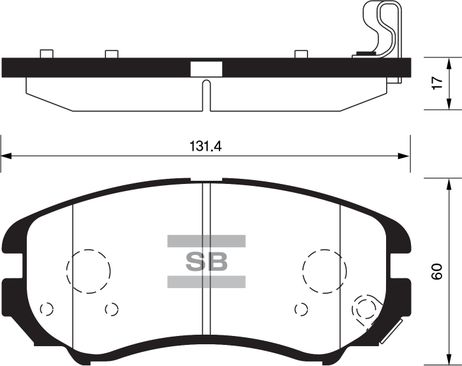 фото Sangsin SP1202 Колодки тормозные перед KIA soul 08-/chery tiggo 7 PRO 19- Sangsin SP1202 Колодки тормозные перед KIA soul 08-/chery tiggo 7 PRO 19-