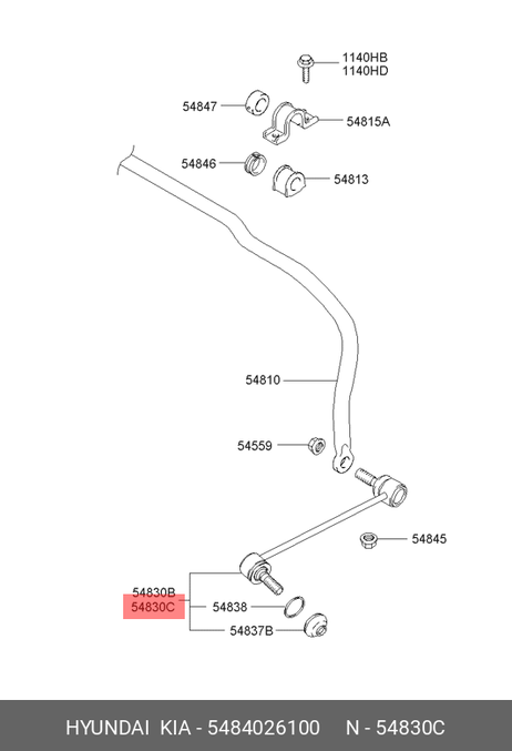 фото Hyundai/Kia 54840-26100 Стойка стабилизатора передняя правая hyundai Santa Fe (classic) | перед прав | Hyundai/Kia 54840-26100 Стойка стабилизатора передняя правая hyundai Santa Fe (classic) | перед прав |