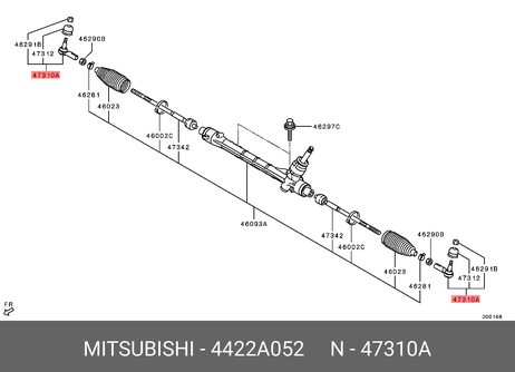 фото Mitsubishi 4422A052 Наконечник рулевой тяги | прав/лев | ( 4422a018 ) Mitsubishi 4422A052 Наконечник рулевой тяги | прав/лев | ( 4422a018 )