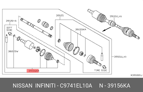 фото Nissan C9741-EL10A Пыльник ШРУСа Nissan C9741-EL10A Пыльник ШРУСа