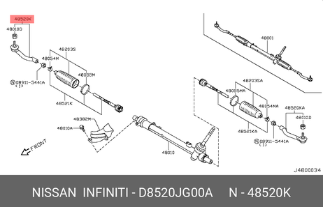 фото Nissan D8520-JG00A Наконечник рулевой тяги | прав | Nissan D8520-JG00A Наконечник рулевой тяги | прав |