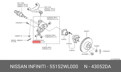 фото Nissan 55152-WL000 Сайлентблок рычага подвески | зад прав | Nissan 55152-WL000 Сайлентблок рычага подвески | зад прав |