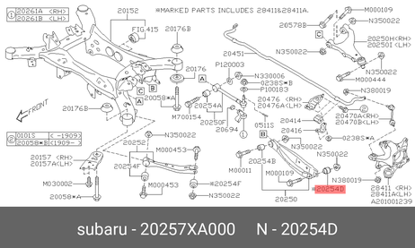 фото Subaru 20257-XA000 Сайлентблок рычага подвески | зад лев | Subaru 20257-XA000 Сайлентблок рычага подвески | зад лев |