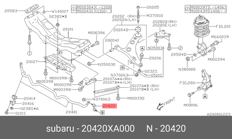 фото Subaru 20420-XA000 Стойка стабилизатора | перед прав/лев | Subaru 20420-XA000 Стойка стабилизатора | перед прав/лев |
