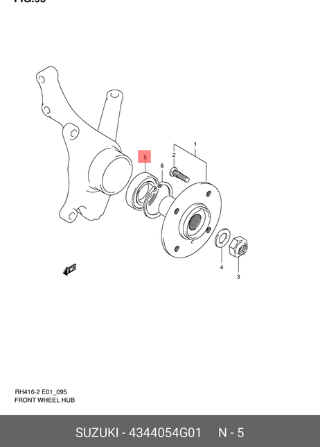 фото Suzuki 43440-54G01 Подшипник ступицы колеса | перед | Suzuki 43440-54G01 Подшипник ступицы колеса | перед |