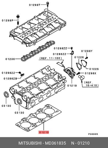 фото Mitsubishi MD361835 Прокладка головки блока цилиндров Mitsubishi MD361835 Прокладка головки блока цилиндров