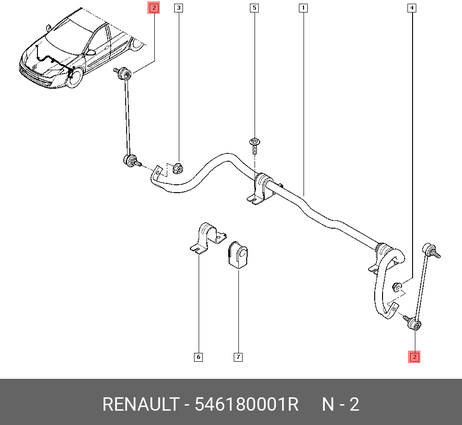 фото Renault 54618 0001R Стойка стабилизатора | перед прав/лев | Renault 54618 0001R Стойка стабилизатора | перед прав/лев |