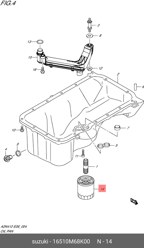 фото Suzuki 16510-M68K0-0 Фильтр масляный Suzuki 16510-M68K0-0 Фильтр масляный