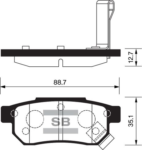 фото Sangsin SP1265 Колодки тормозные зад honda FIT GK 1,3 13- Sangsin SP1265 Колодки тормозные зад honda FIT GK 1,3 13-