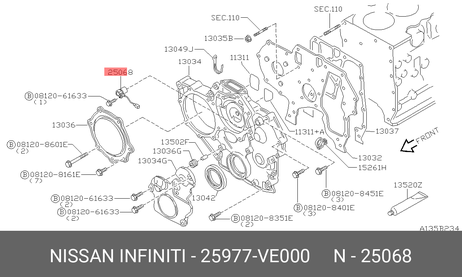 фото Nissan 25977-VE000 Датчик положения коленчатого вала Nissan 25977-VE000 Датчик положения коленчатого вала