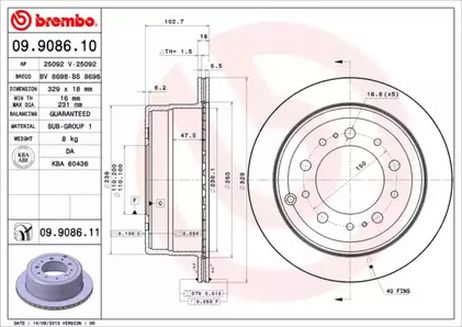 фото Brembo 09.9086.10 Снят, замена 09.9086.11 Диск тормозной Standard | зад | Brembo 09.9086.10 Снят, замена 09.9086.11 Диск тормозной Standard | зад |