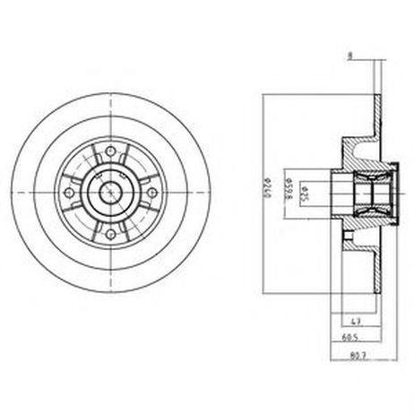 фото Delphi BG9028RS Диск тормозной задний Delphi BG9028RS Диск тормозной задний