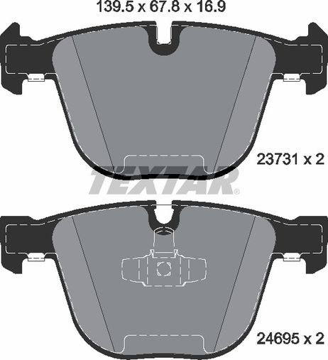 фото Textar 2373101 Колодки тормозные дисковые с противошумной пластиной Q+ | зад | Textar 2373101 Колодки тормозные дисковые с противошумной пластиной Q+ | зад |