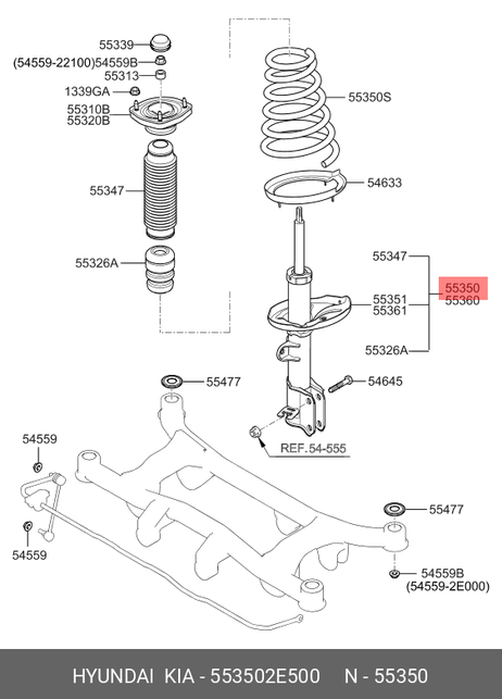 Hyundai/Kia 55350-2E500 Амортизатор | зад лев |