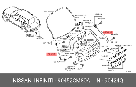 фото Nissan 90452-CM80A Амортизатор крышки багажника Nissan 90452-CM80A Амортизатор крышки багажника