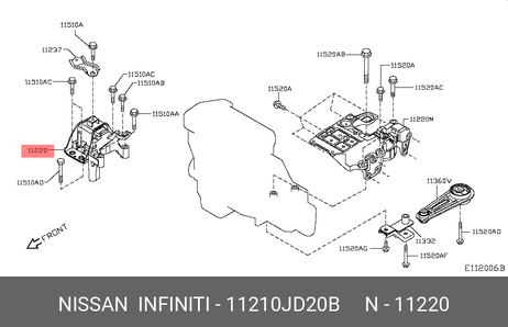 фото Nissan 11210-JD20B Подушка двигателя Nissan 11210-JD20B Подушка двигателя