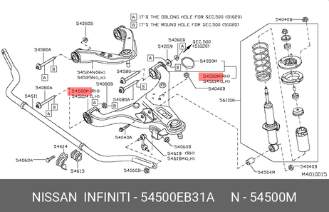 фото Nissan 54500-EB31A Рычаг подвески | перед прав | Nissan 54500-EB31A Рычаг подвески | перед прав |