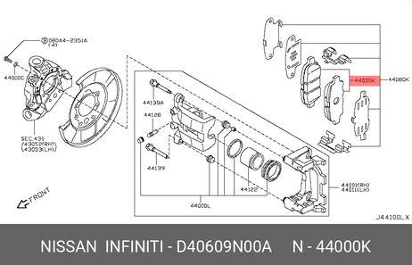фото Nissan D4060-9N00A Колодки тормозные дисковые | зад | Nissan D4060-9N00A Колодки тормозные дисковые | зад |