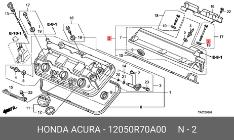 фото Honda 12050-R70-A00 Прокладка крышки клапанов Honda 12050-R70-A00 Прокладка крышки клапанов