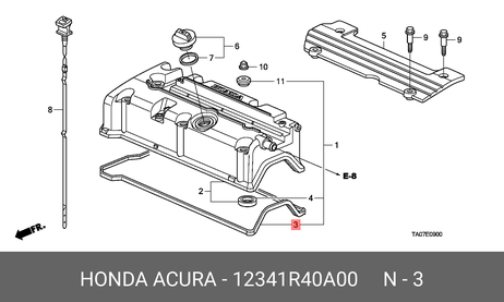 фото Honda 12341-R40-A00 Прокладка крышки клапанов Honda 12341-R40-A00 Прокладка крышки клапанов