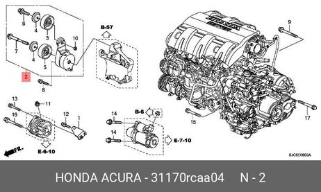 фото Honda 31170RCAA04 Натяжитель приводного ремня Honda 31170RCAA04 Натяжитель приводного ремня