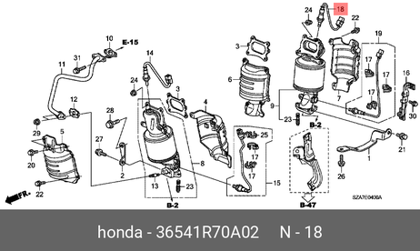 фото Honda 36541-R70-A02 Датчик кислородный Honda 36541-R70-A02 Датчик кислородный