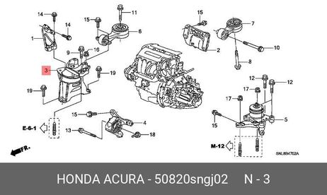 фото Honda 50820-SNG-J02 Подушка двигателя | прав | Honda 50820-SNG-J02 Подушка двигателя | прав |