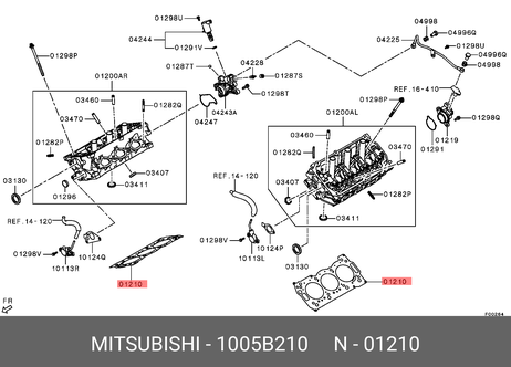 фото Mitsubishi 1005B210 Прокладка головки блока цилиндров Mitsubishi 1005B210 Прокладка головки блока цилиндров