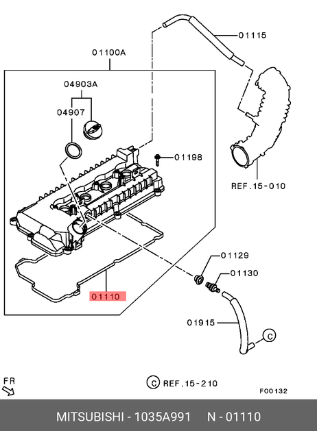 фото Mitsubishi 1035A991 Прокладка кр. клап. Mitsubishi 1035A991 Прокладка кр. клап.