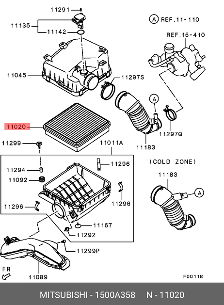 фото Mitsubishi 1500A358 Фильтр воздушный Mitsubishi 1500A358 Фильтр воздушный