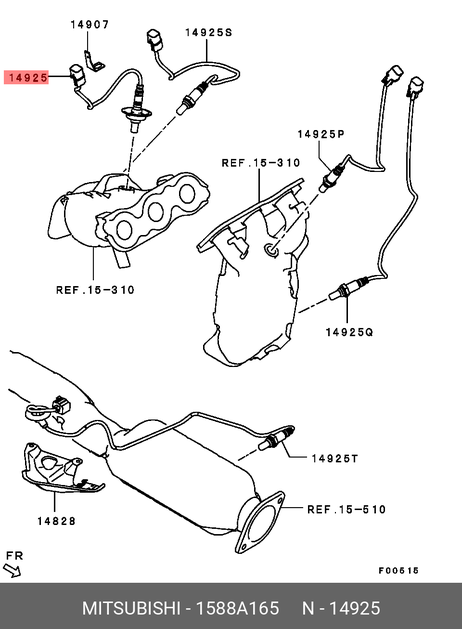 фото Mitsubishi 1588A165 Датчик кислородный Mitsubishi 1588A165 Датчик кислородный