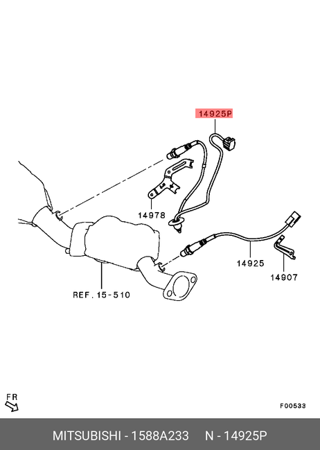 фото Mitsubishi 1588A233 Датчик кислородный двигателя Mitsubishi 1588A233 Датчик кислородный двигателя